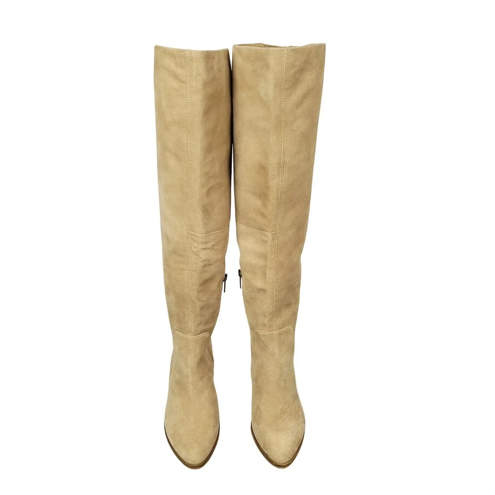 Vince Camuto Nestel Knee High Boots Womens Size 5M Tan Suede Western Fall Winter